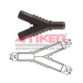 Фото Трійник пропановий D12-D12-D12 пластик Y Atiker  торгової марки Atiker
