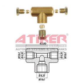 Иллюстрация Тройник пропановый D6-D8-D6 бронза Atiker бренда Atiker