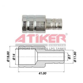 Фотография Тосольный переходник 19x12 (металл) ATIKER для шланга антифриза ТМ Atiker